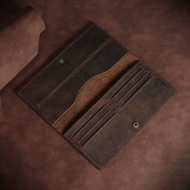 Horse Long Wallet Genuine Leather Hand-held Men's Card Holder