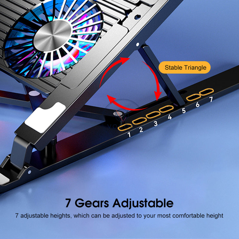 Foldable Dual Fan Laptop Cooling Stand