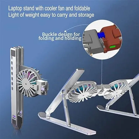 Foldable Dual Fan Laptop Cooling Stand - AEDKart UAE