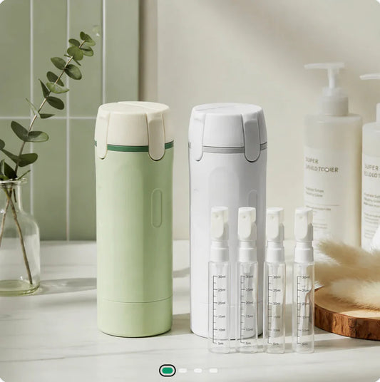 4-in-1 Travel Toiletry Bottle Dispenser Set - Leak-Resistant