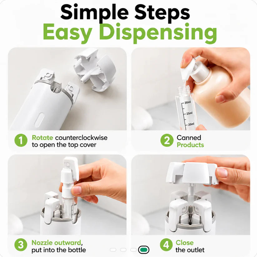 4-in-1 Travel Toiletry Bottle Dispenser Set - Leak-Resistant