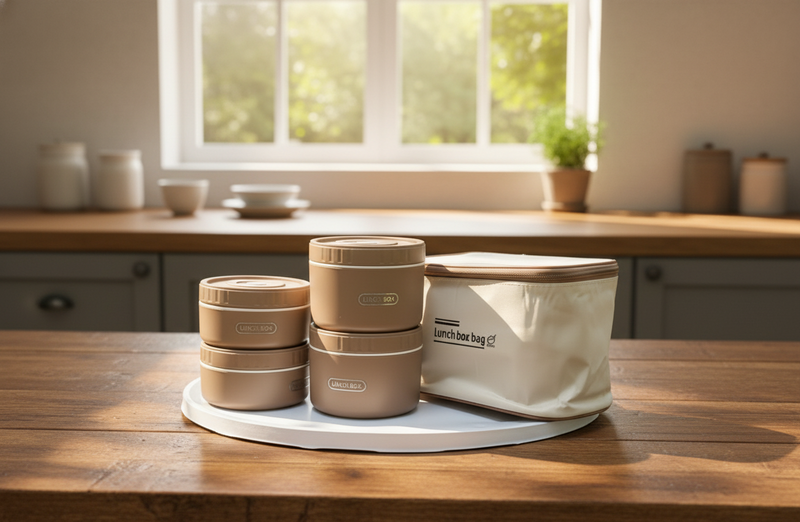 Round Lunch Box Set With Carry Bag - AEDKart UAE
