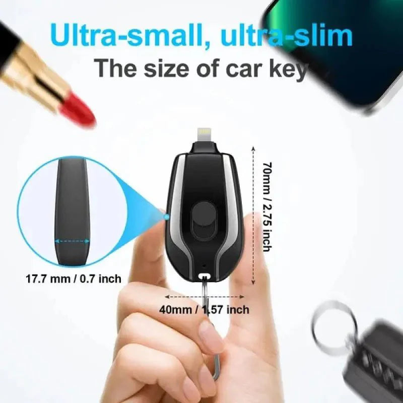 Emergency Portable Key Chain Charger Lightning Port