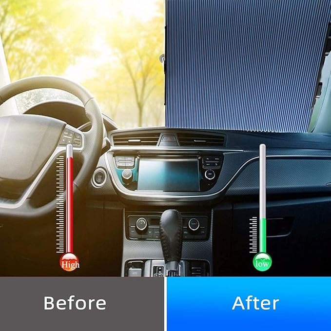 Retractable Sun Car Shade - AEDKart UAE