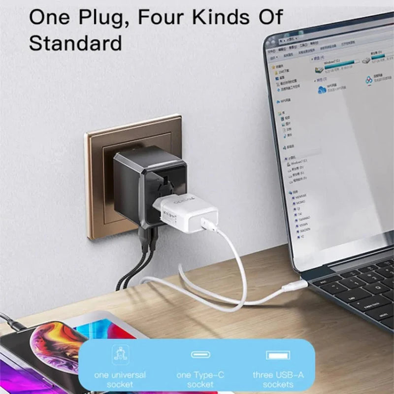 Travel Adapter Usb Usb C Port - AEDKart UAE