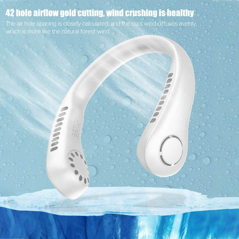 Portable Vaneless Neck Fan - Rechargeable Hands-Free Cooling Fan