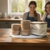 Round Lunch Box Set with Carry Bag