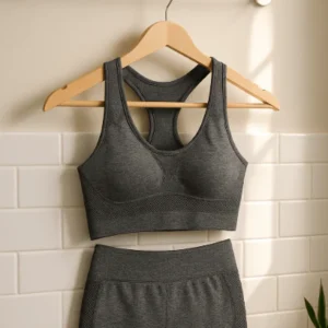 Elastic Peach Yoga Tank Top Set